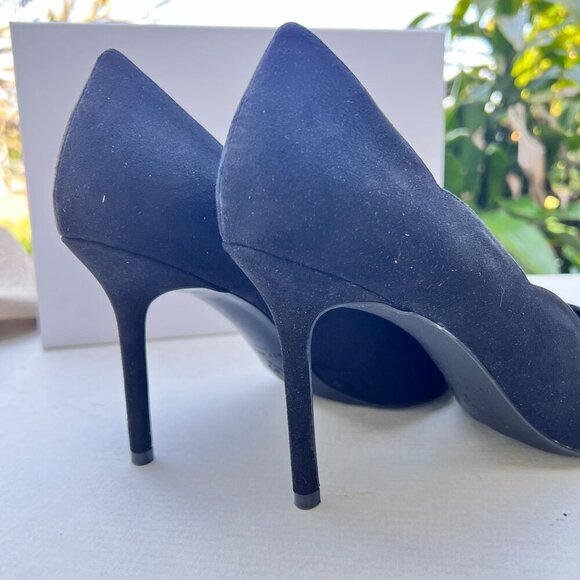 Katy Perry Scalloped Pointy Toe Pumps Stiletto Heels - The Dina Sz 11M in Black - Picture 5 of 11